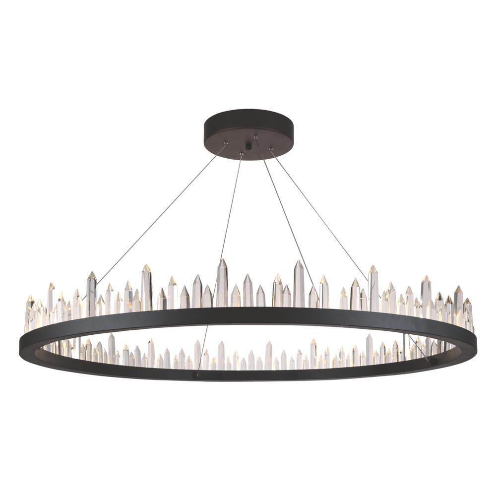 Malta 56 light Satin Dark Grey Chandelier Clear Royal Cut Crystal. Picture 1