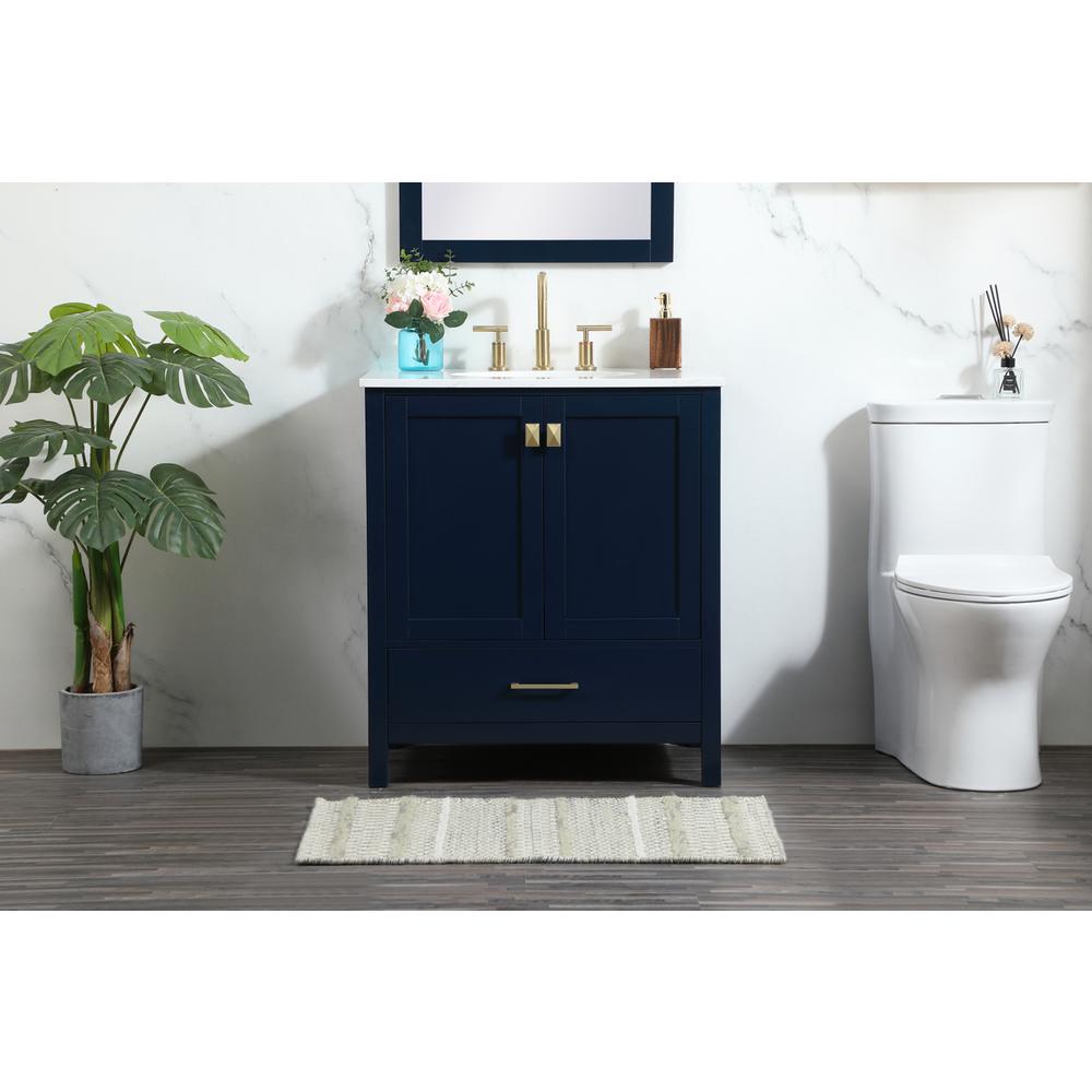 30 inch Single bathroom vanity in blue. Picture 14