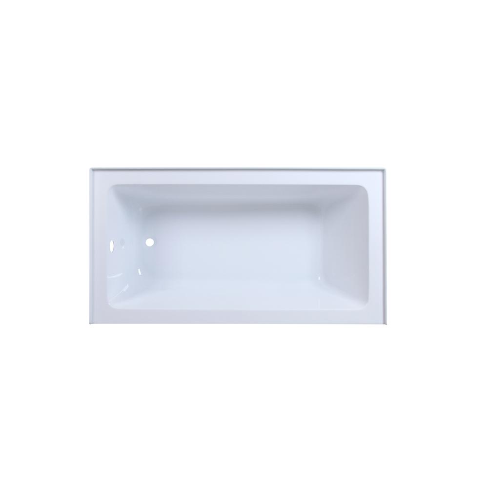 Alcove soaking bathtub 32x60 inch left drain in glossy white. Picture 9