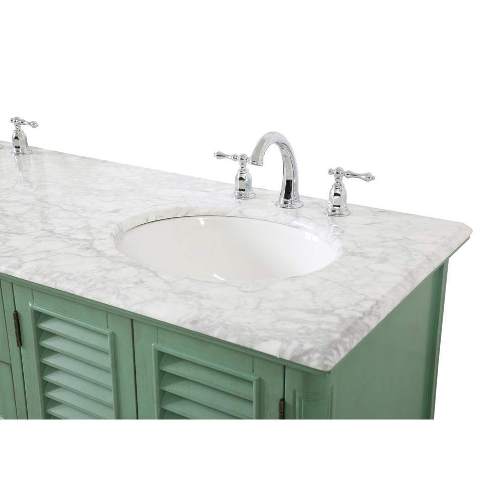 60 inch Double Bathroom Vanity in Vintage Mint. Picture 10
