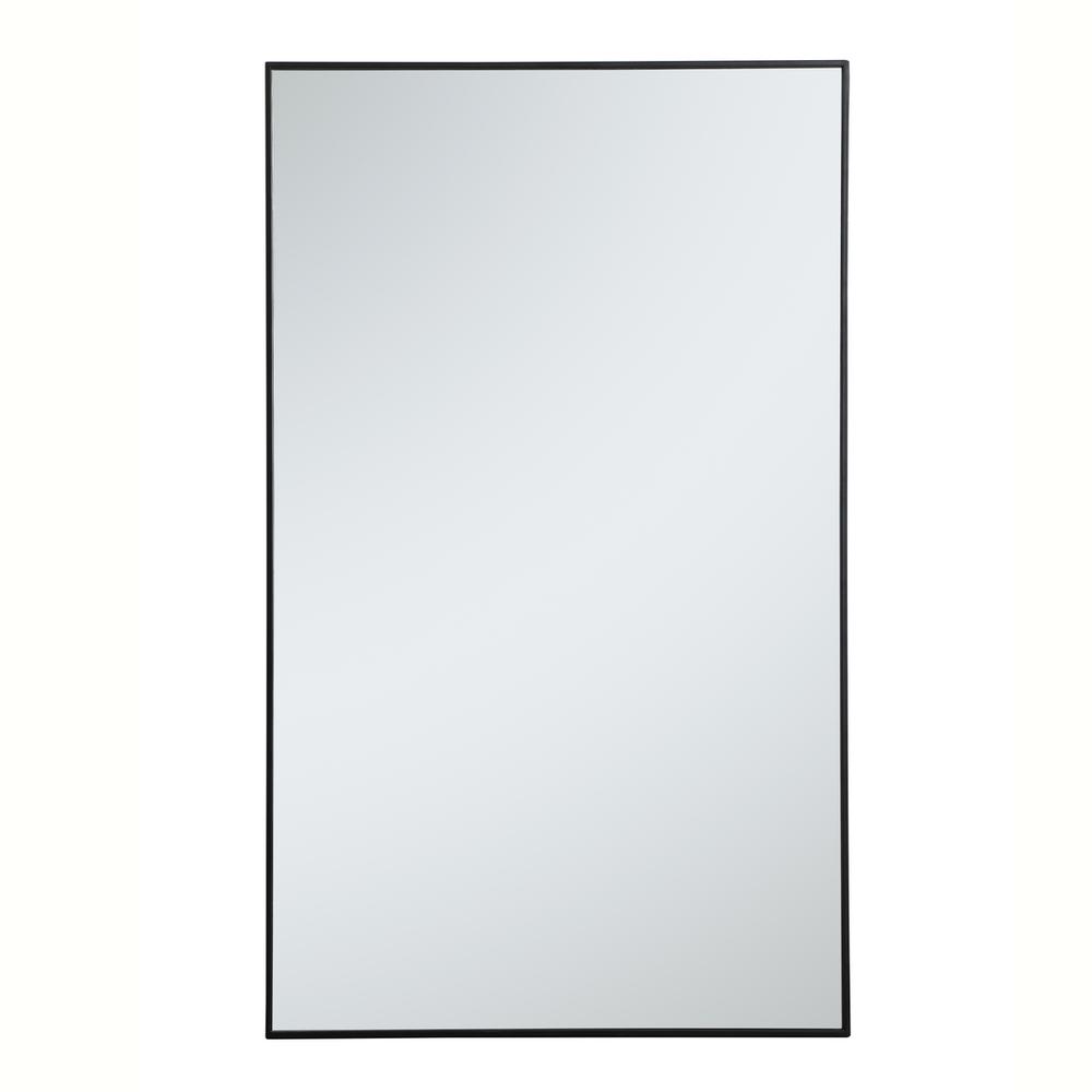 Metal frame rectangle mirror 36 inch in Black. Picture 1