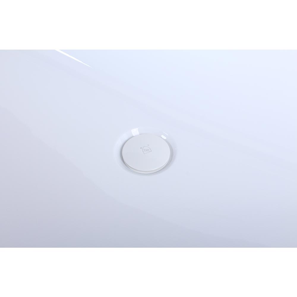 59 inch soaking diamond style bathtub in glossy white. Picture 11