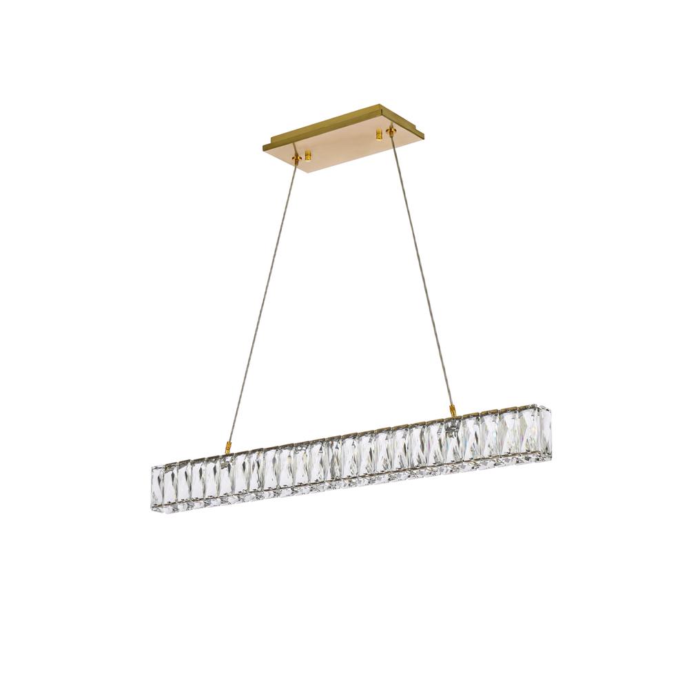 Monroe 31 inch LED linear pendant in gold. Picture 6