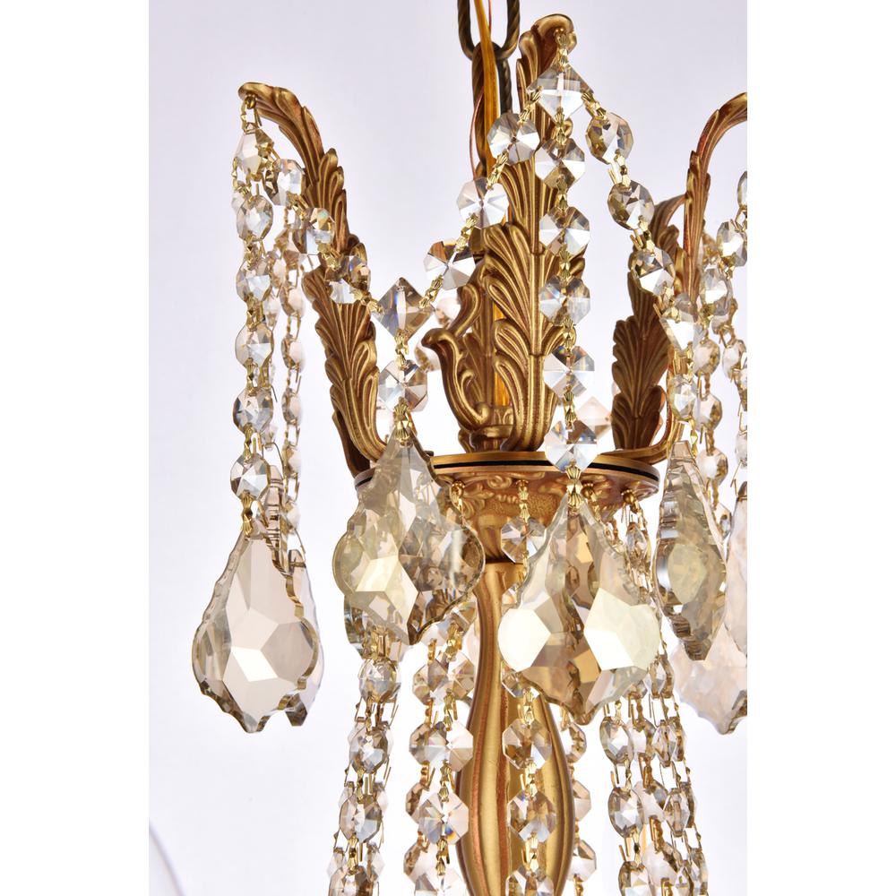 Rosalia 6 light French Gold Chandelier Golden Teak (Smoky) Royal Cut Crystal. Picture 5