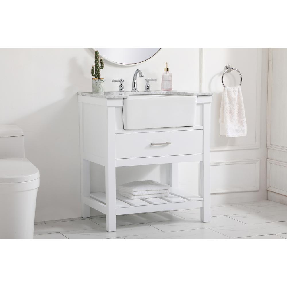 30 inch Single bathroom vanity in white. Picture 2
