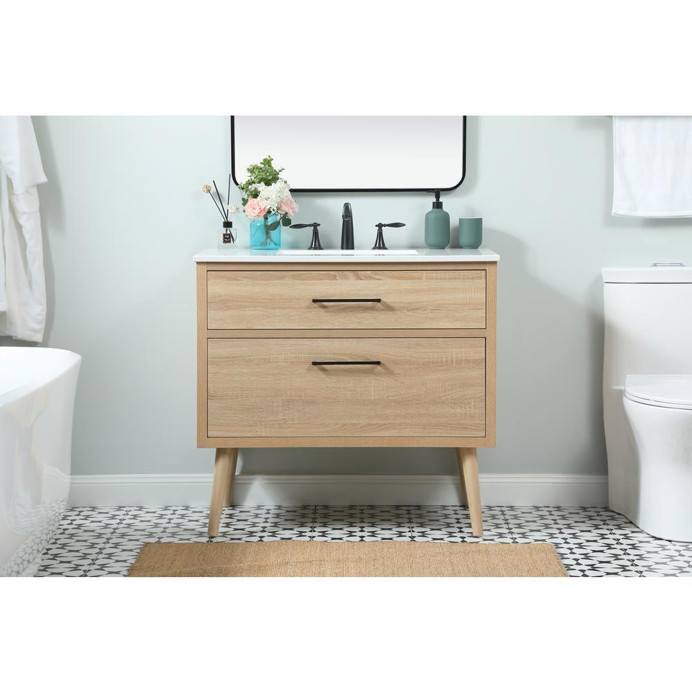 36 inch Single bathroom vanity in mango wood. Picture 14