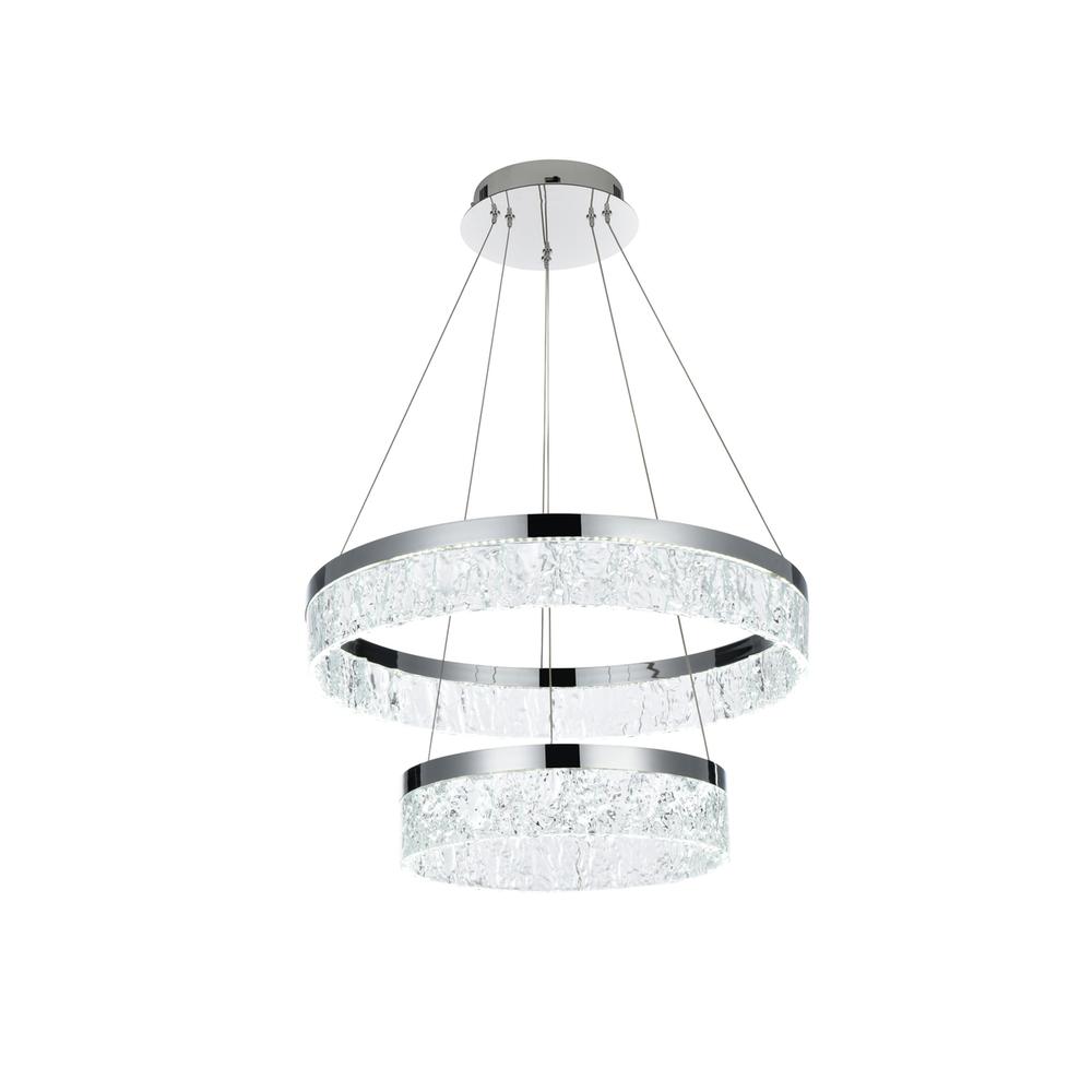 Linden 22 inch Adjustable LED chandelier in Chrome. Picture 3