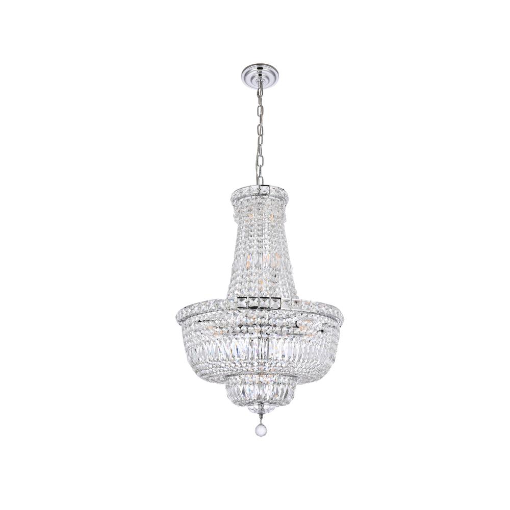 Tranquil 22 light Chrome Chandelier Clear Royal Cut Crystal. Picture 6
