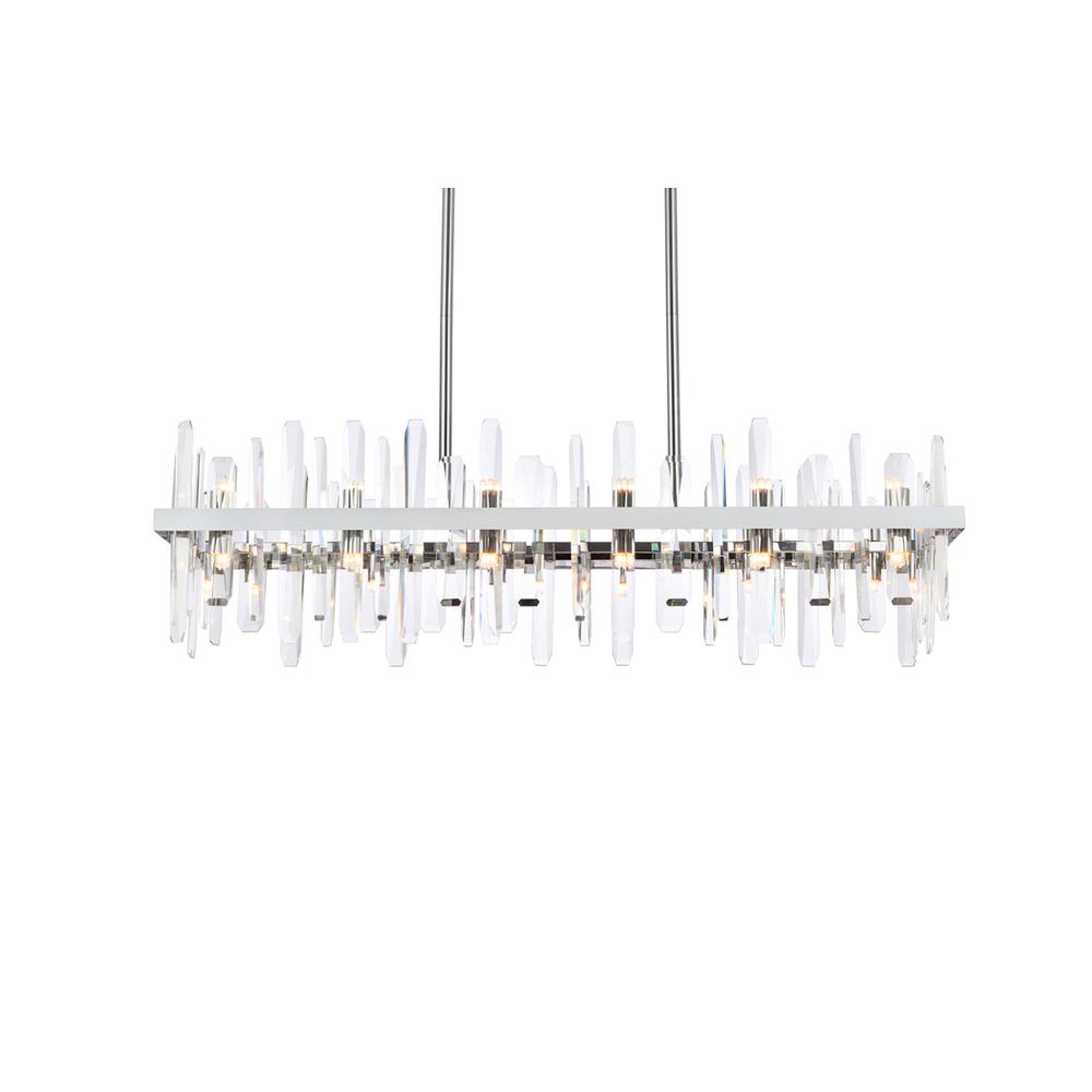 Serena 42 inch crystal rectangle chandelier in chrome. Picture 2