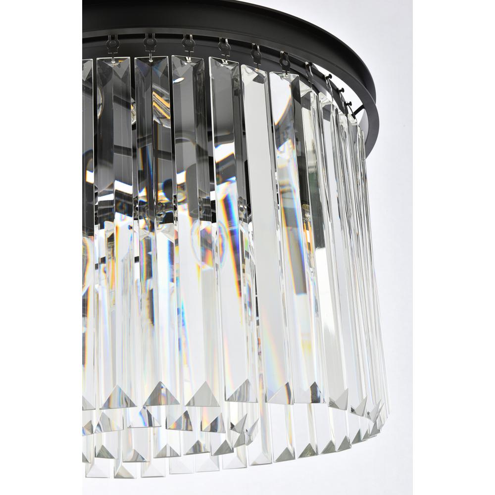 Sydney 6 light Matte Black Flush Mount Clear Royal Cut Crystal. Picture 5