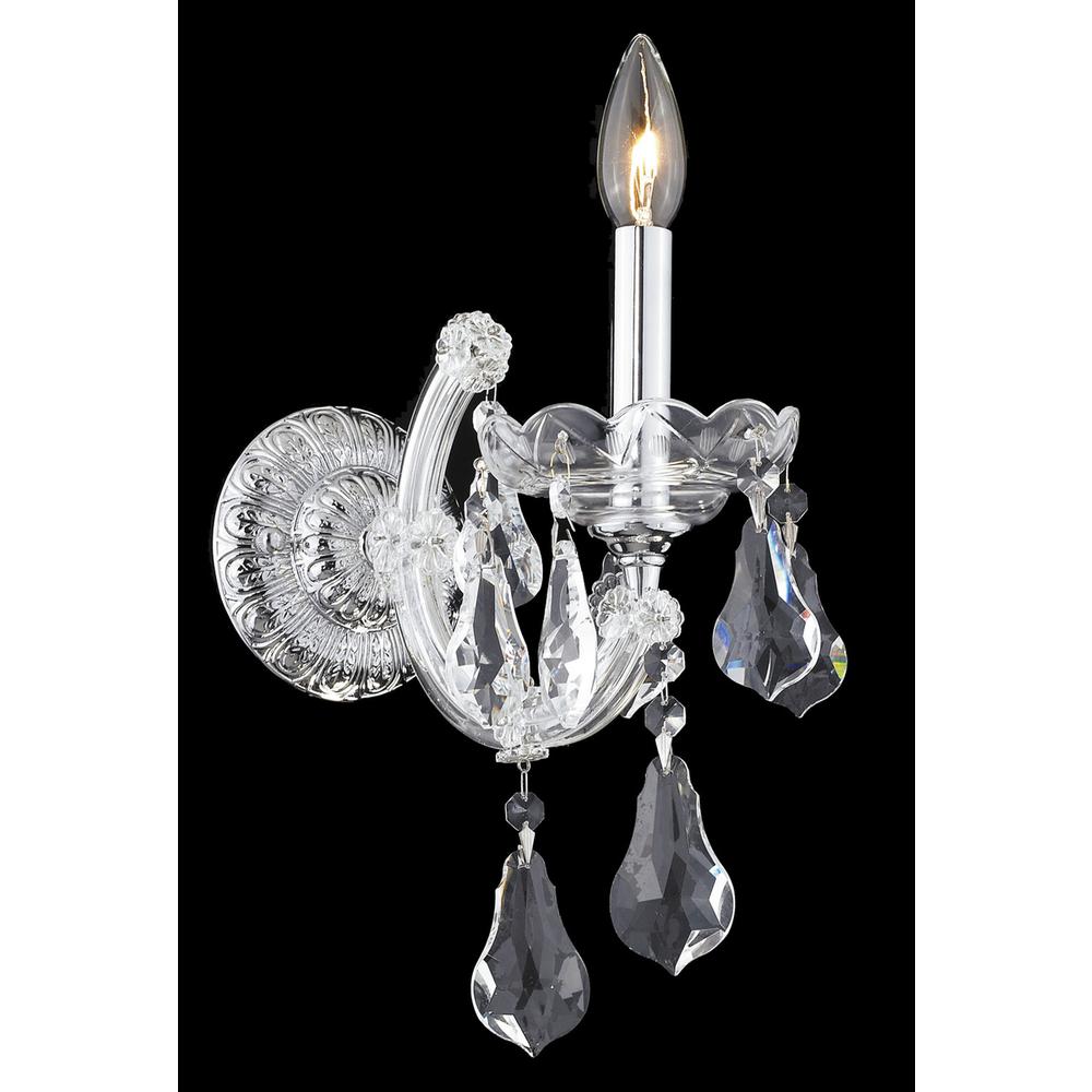 Maria Theresa 1 light Chrome Wall Sconce Clear Royal Cut Crystal. Picture 1
