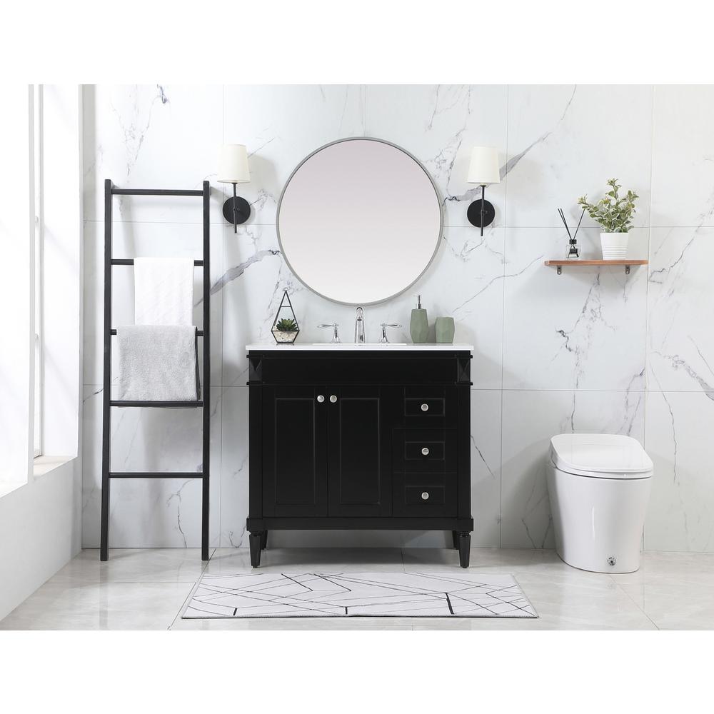 36 inch Single bathroom vanity in black. Picture 4