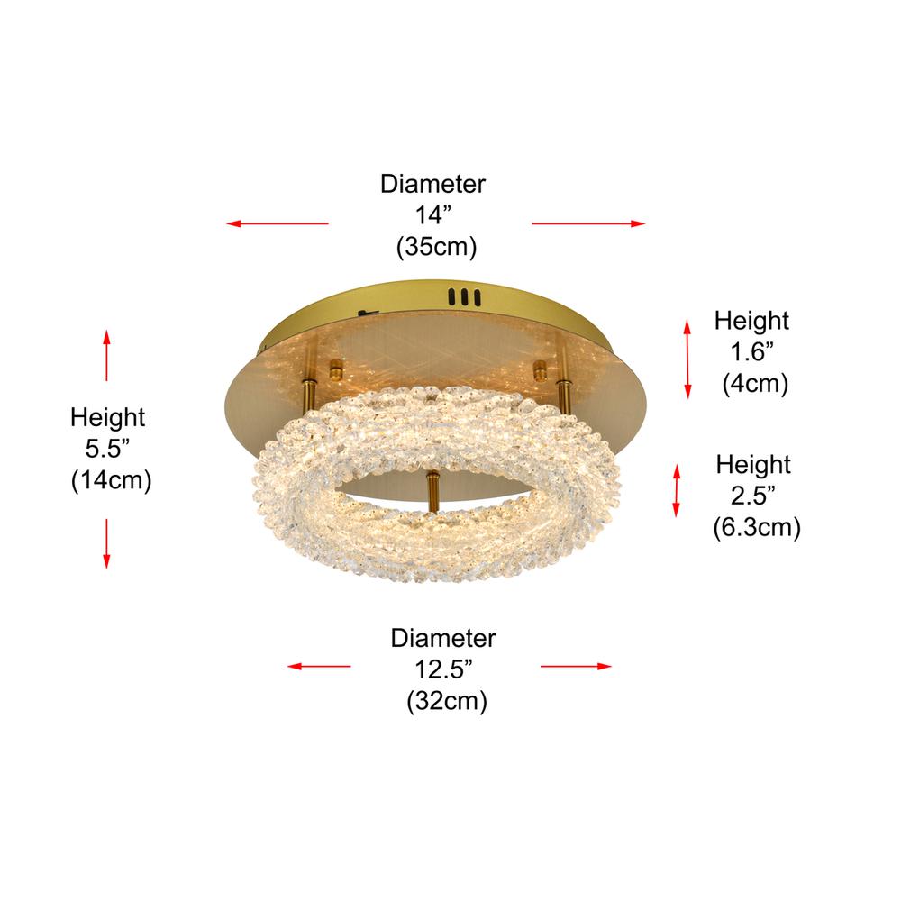 Bowen 14 inch Adjustable LED Flush Mount in Satin Gold. Picture 9