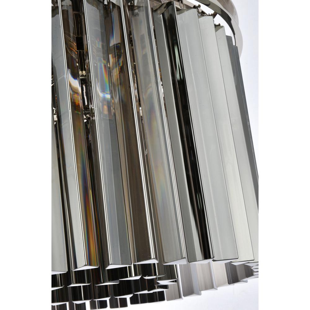 Sydney 6 light polished nickel Flush Mount Silver Shade (Grey) Royal Cut Crystal. Picture 5