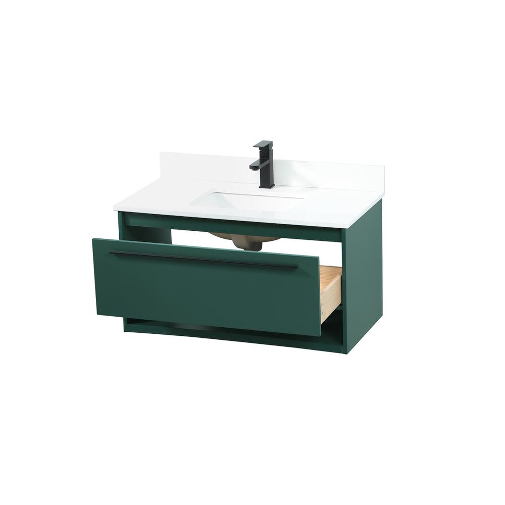 36 inch Single bathroom vanity in green with backsplash. Picture 9