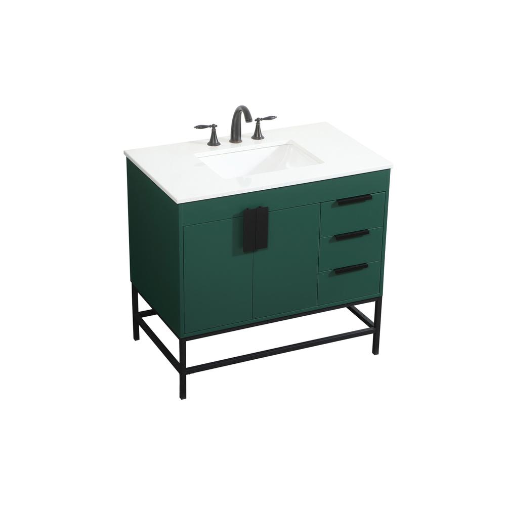 36 inch Single bathroom vanity in green. Picture 8