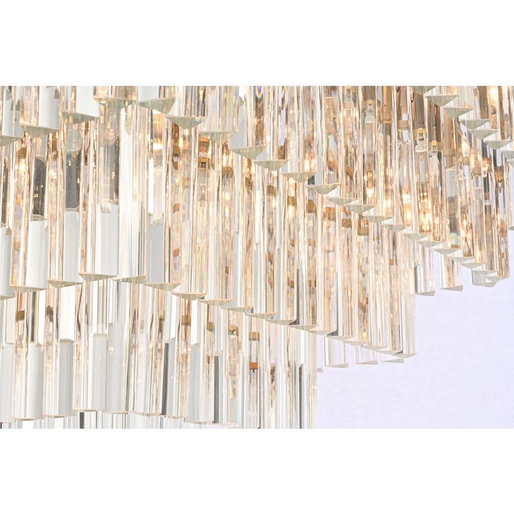 Sydney 34 inch square crystal chandelier in satin gold. Picture 3