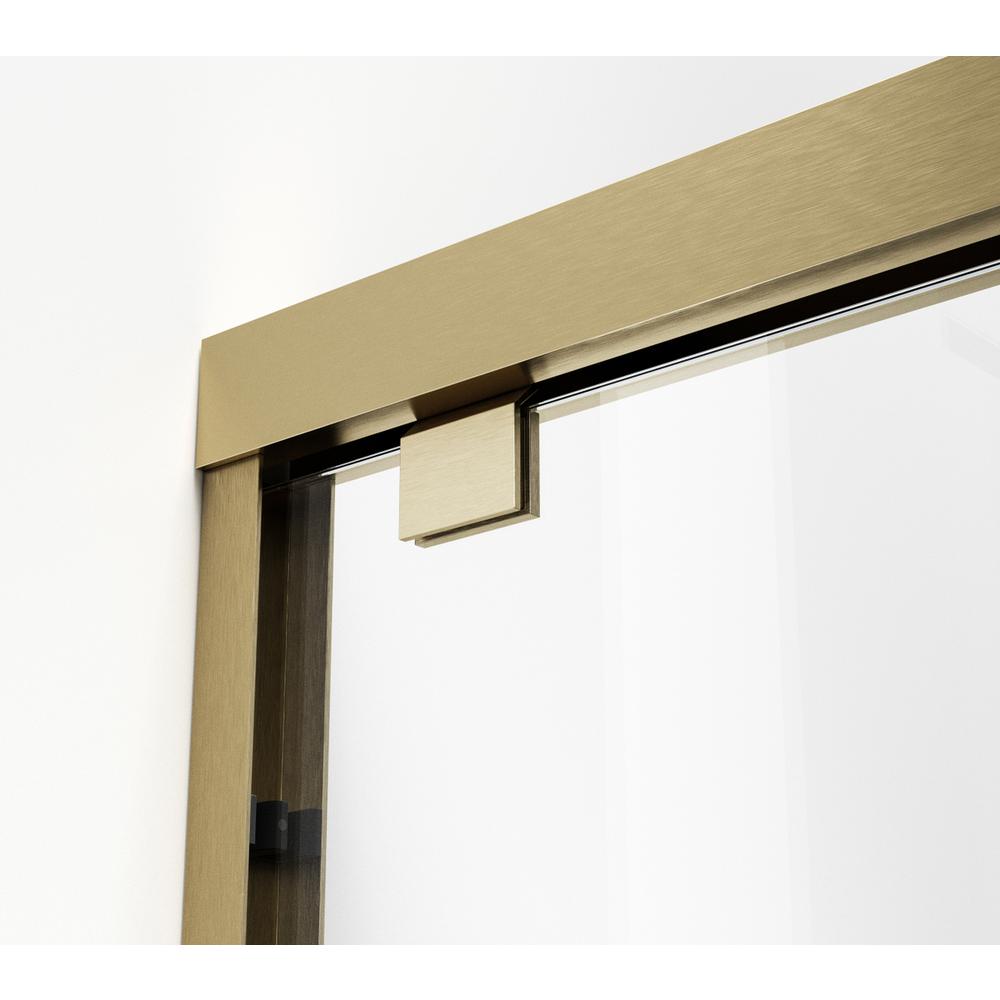 Semi-frameless tub door 60 x 60 Brushed Gold. Picture 6