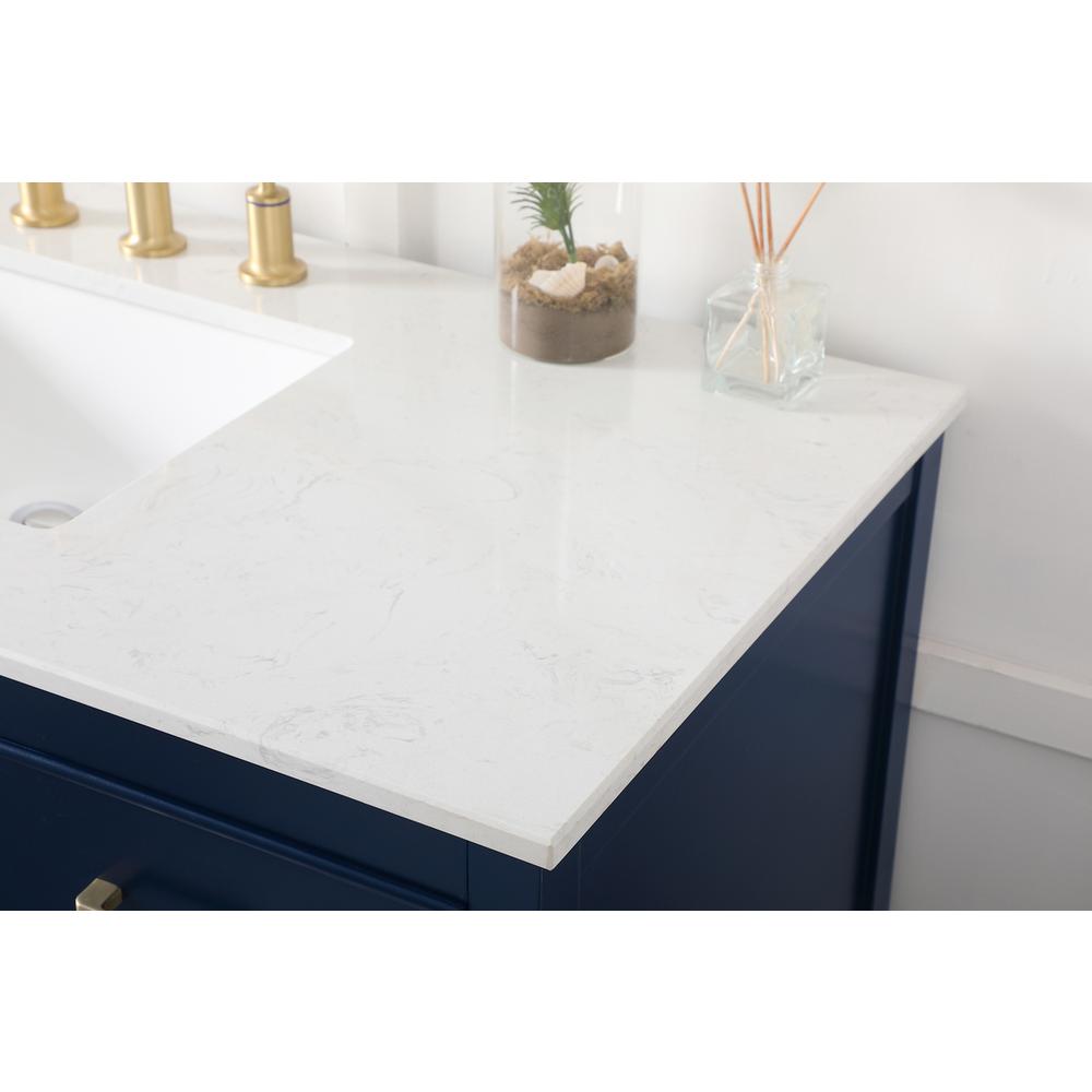 48 inch Single bathroom vanity in blue. Picture 5