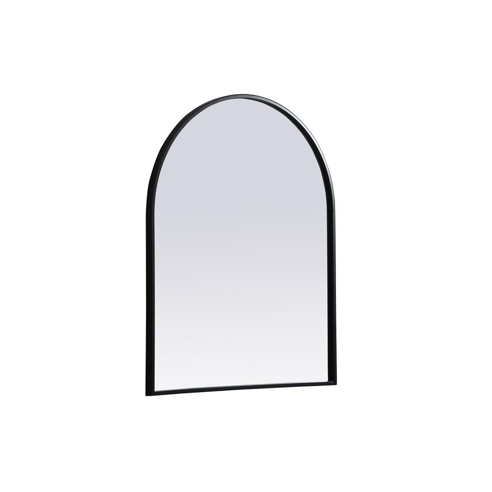 Metal Frame Arch Mirror 24x30 Inch in Black. Picture 7