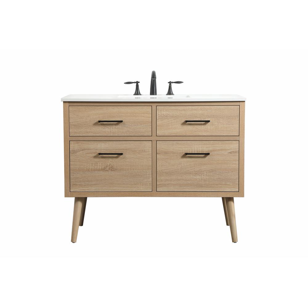 42 inch Single bathroom vanity in mango wood. Picture 1
