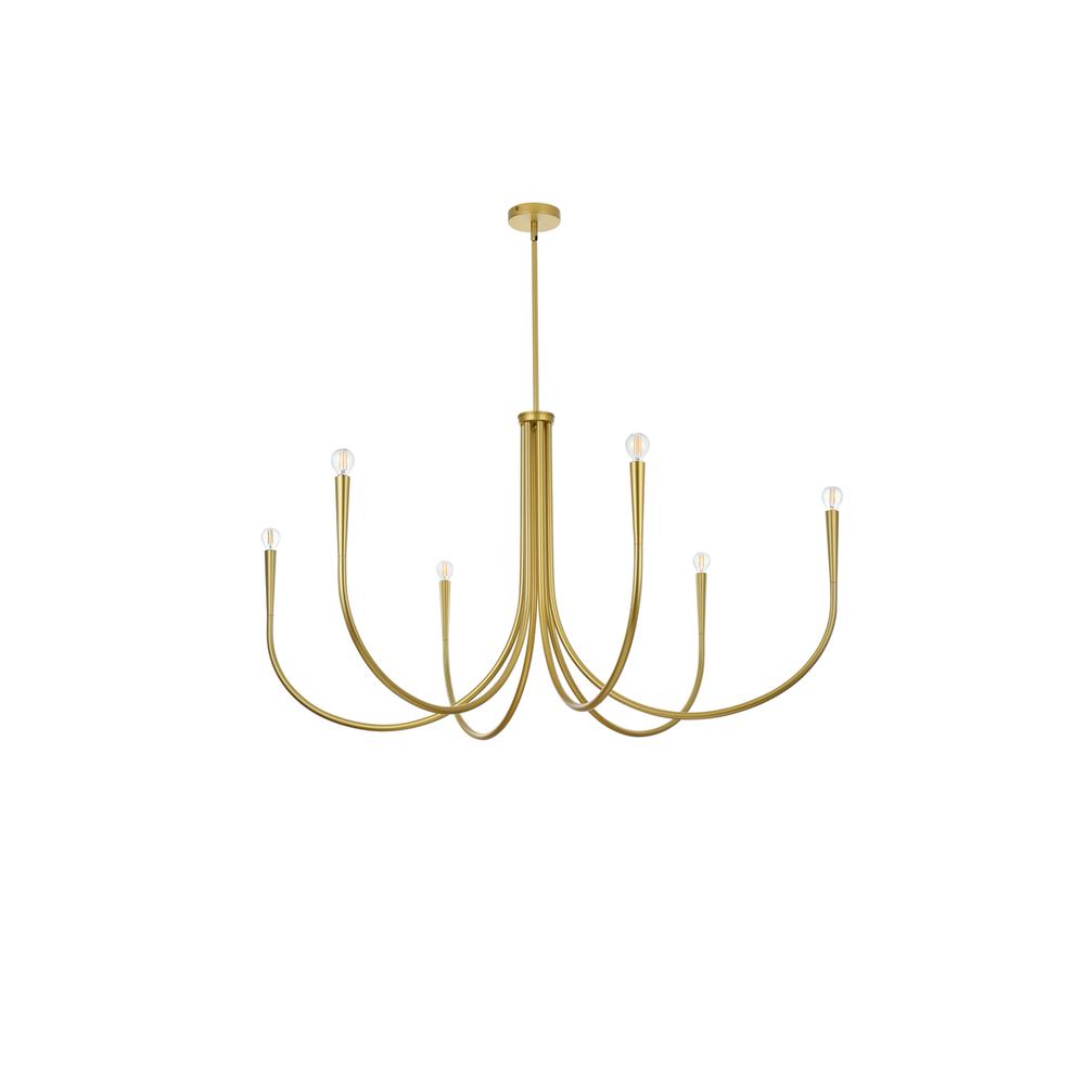 Layne 50 inch chandelier in Brass. Picture 6