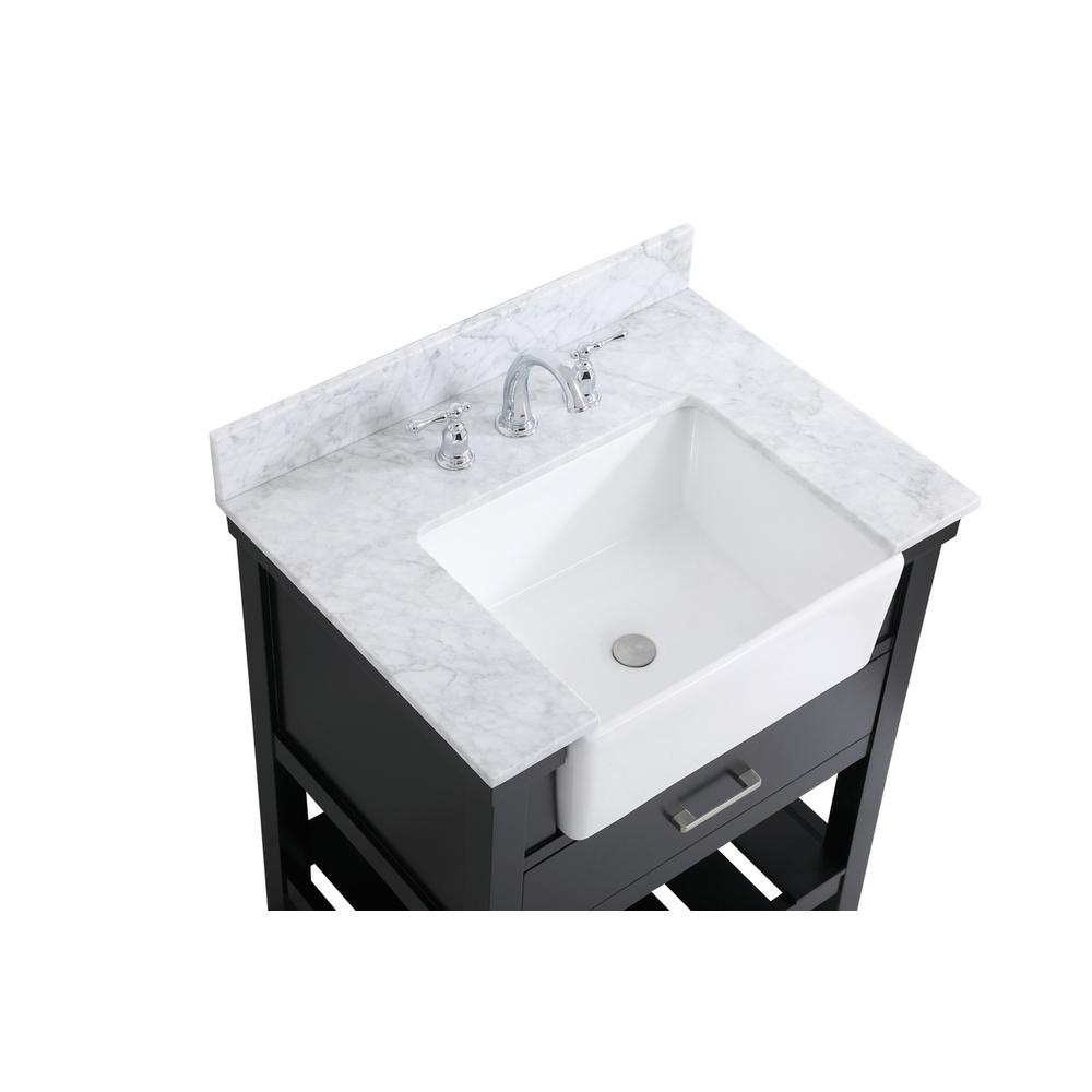 30 inch Single bathroom vanity in black with backsplash. Picture 10