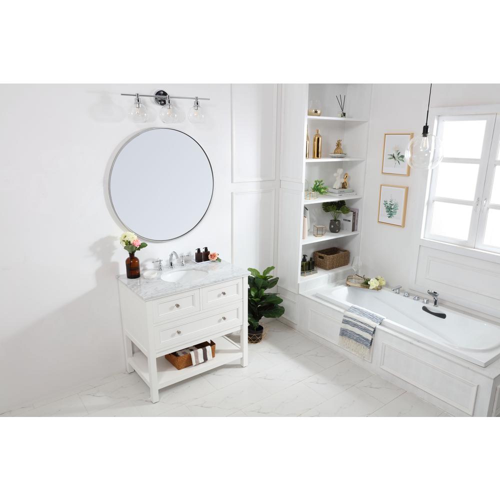 36 in. Single bathroom vanity set in White. Picture 10