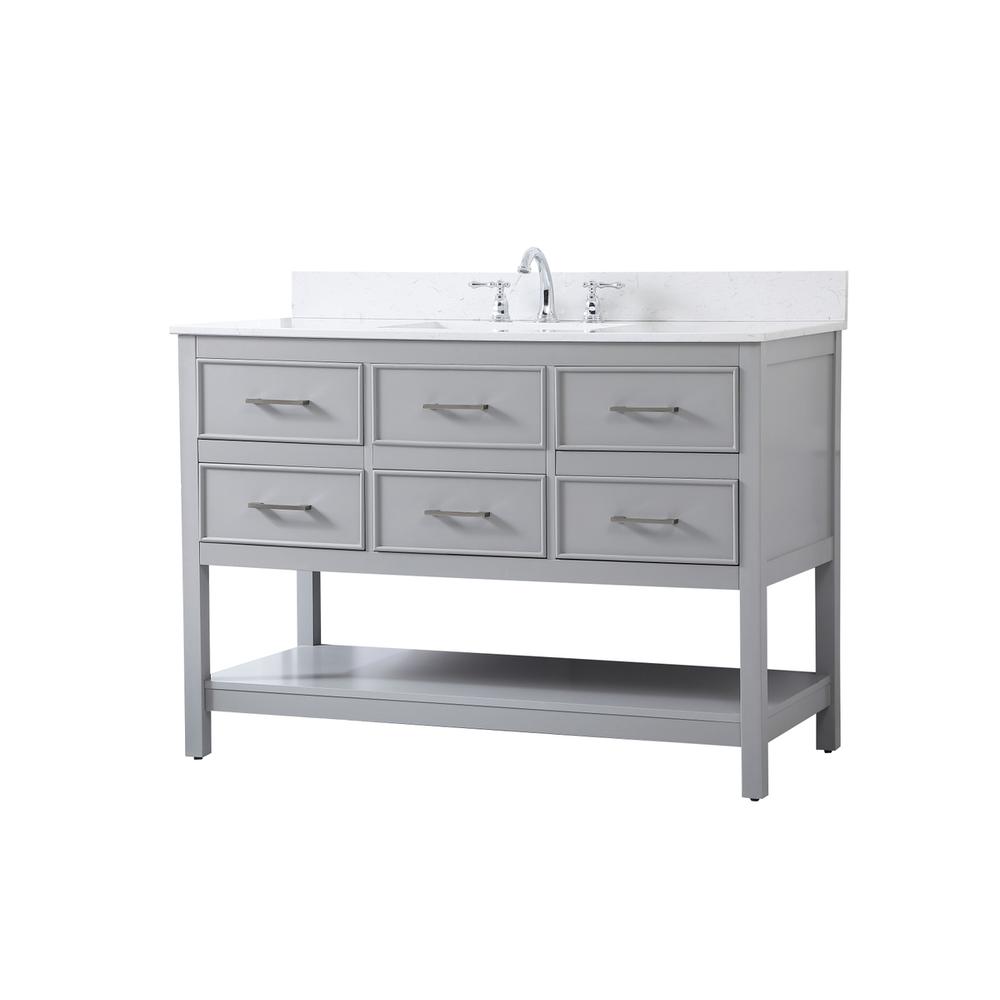 48 inch Single bathroom vanity in gray with backsplash. Picture 7