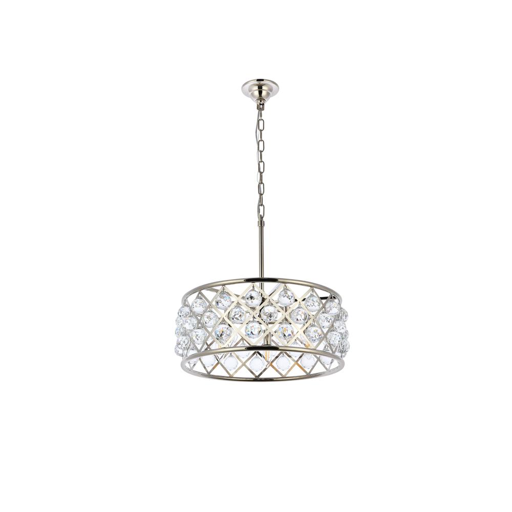 Madison 5 light polished Nickel Chandelier Clear Royal Cut Crystal. Picture 6