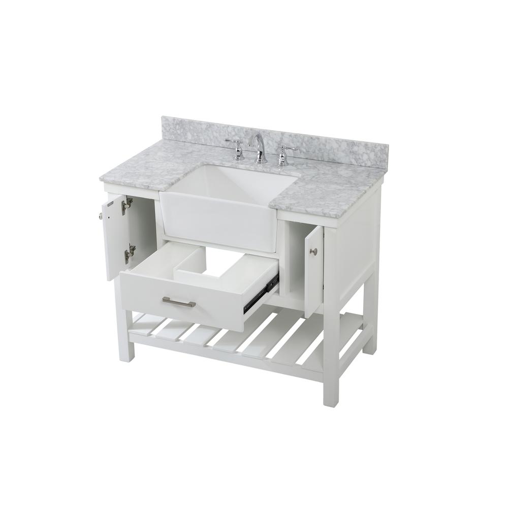 42 inch Single bathroom vanity in white with backsplash. Picture 9