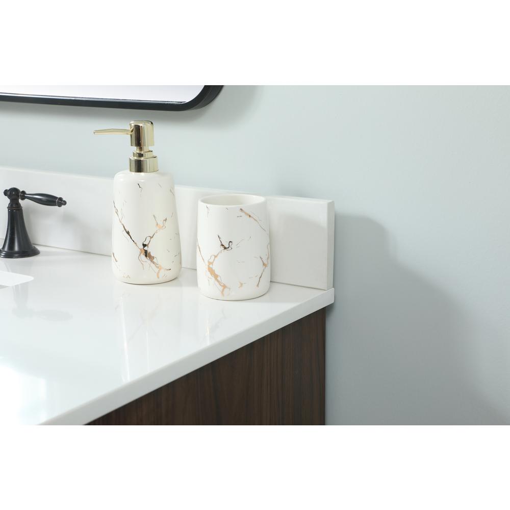 42 inch Single bathroom vanity in walnut with backsplash. Picture 5