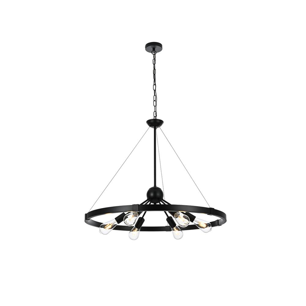 Thora 32 inch Pendant Light in Black. Picture 1