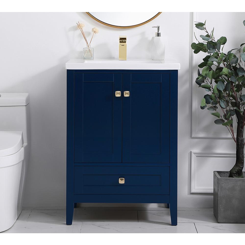24 inch bathroom vanity in Blue. Picture 14