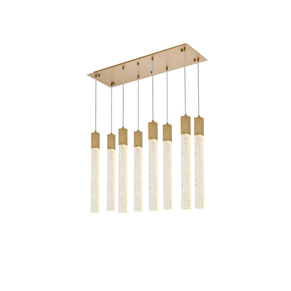 Weston 8 lights pendant in satin gold. Picture 1