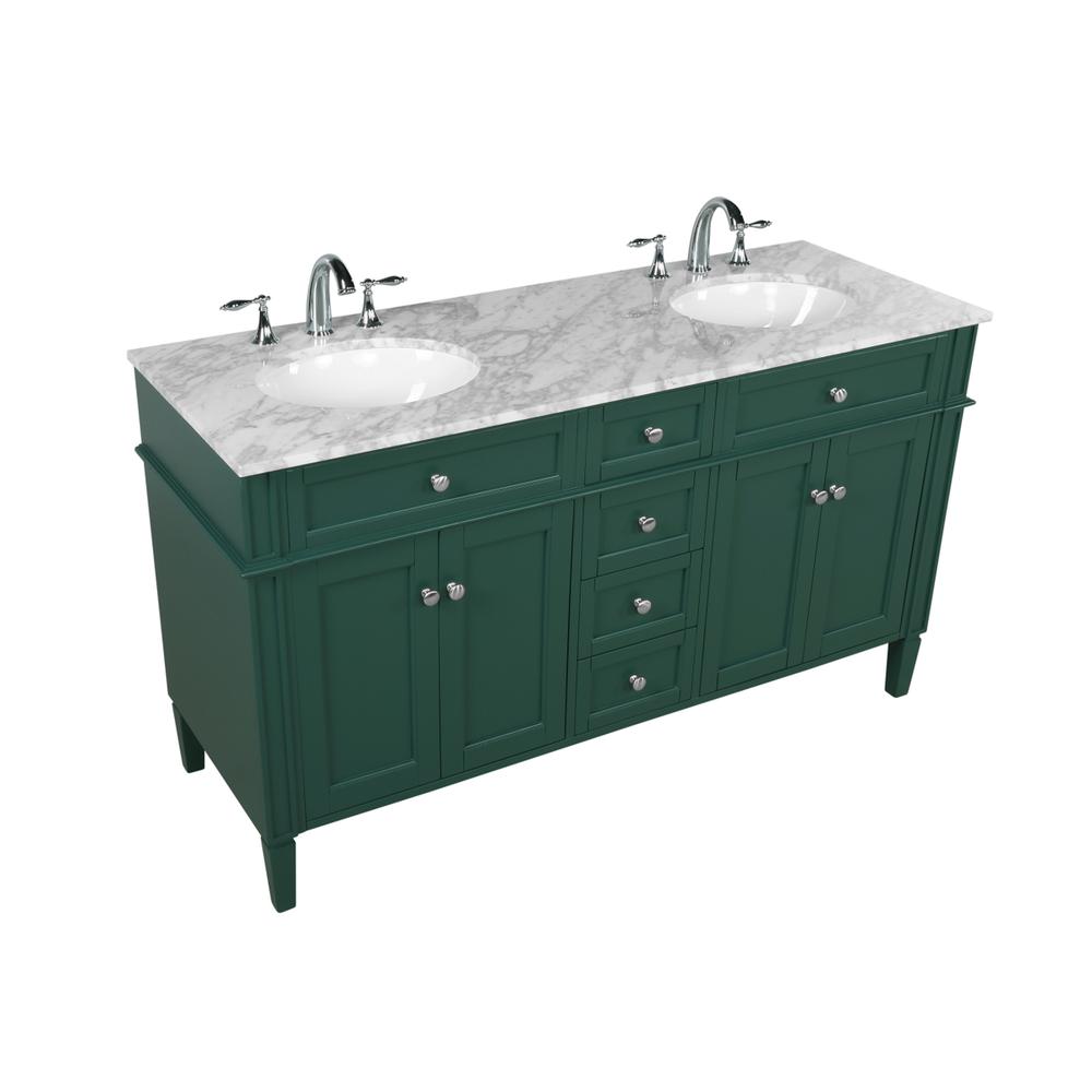 60 inch double bathroom vanity in green. Picture 8