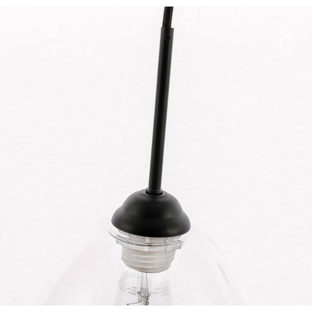 Kason 3 light Black and Clear glass pendant. Picture 13