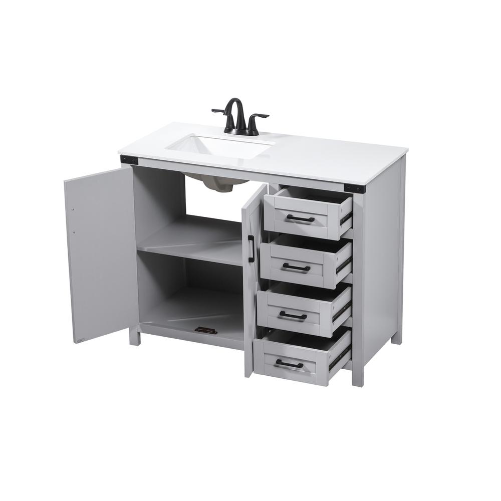 42 inch Single bathroom vanity in grey. Picture 9