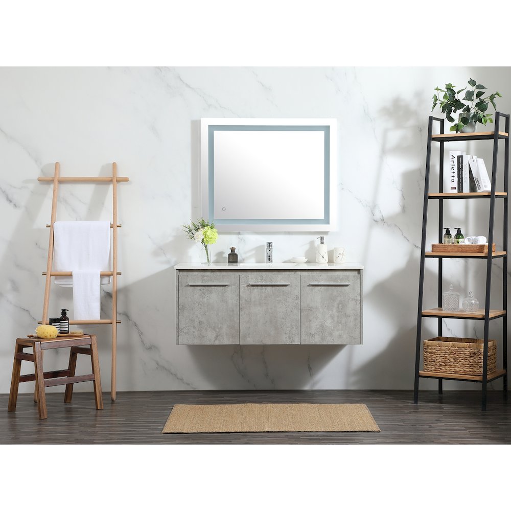48 Inch Single Bathroom Vanity In Concrete Grey. Picture 5