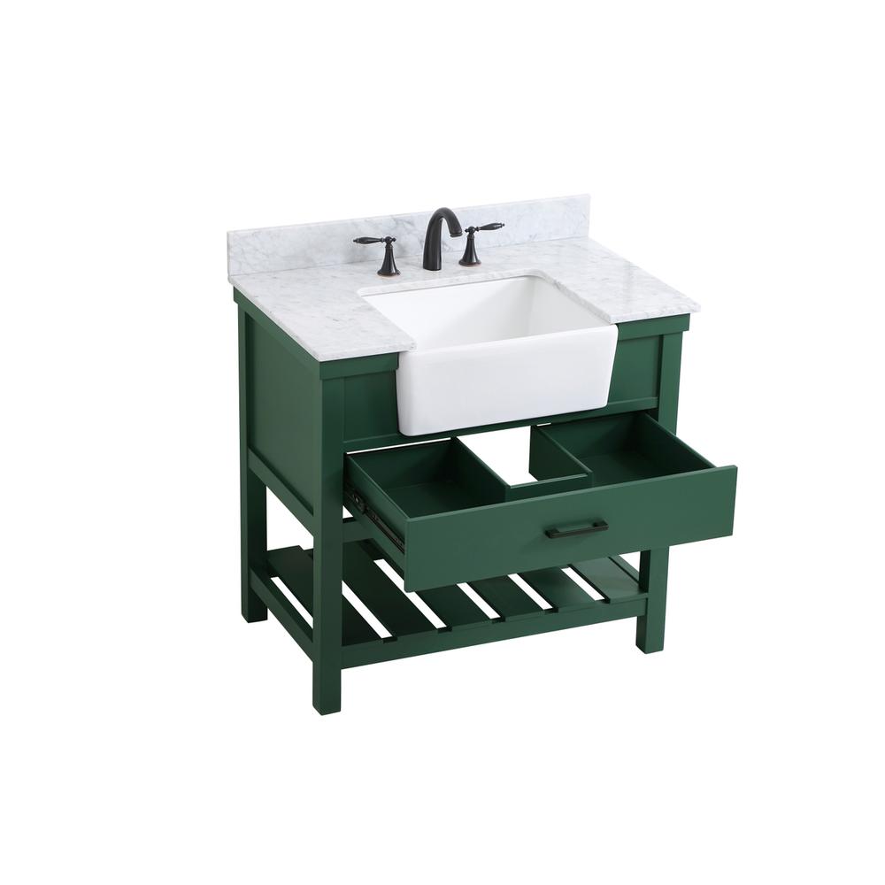 36 inch Single bathroom vanity in green with backsplash. Picture 9