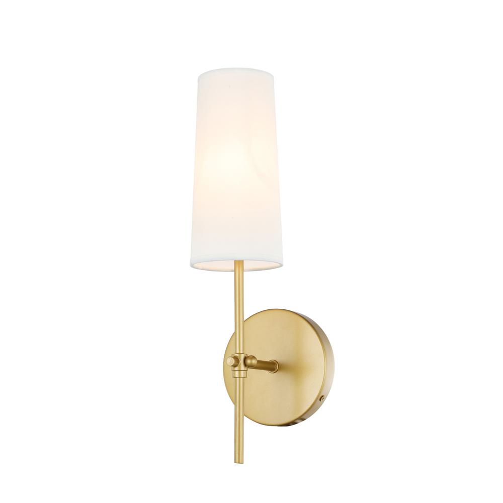 Mel 1 light Brass and White shade wall sconce. Picture 3