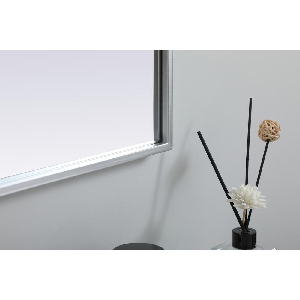 Metal Frame Arch Mirror 30x36 Inch in Silver. Picture 6