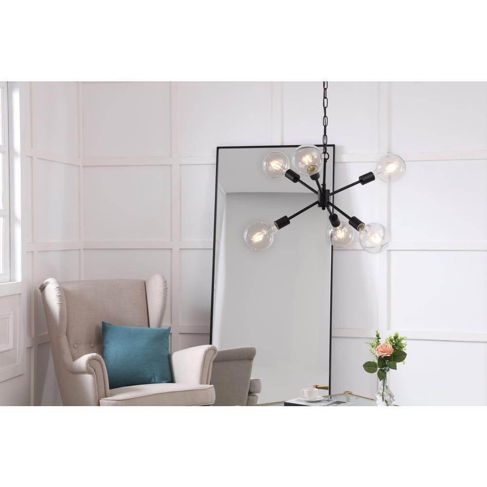 Nolan  6 light Black pendant. Picture 14