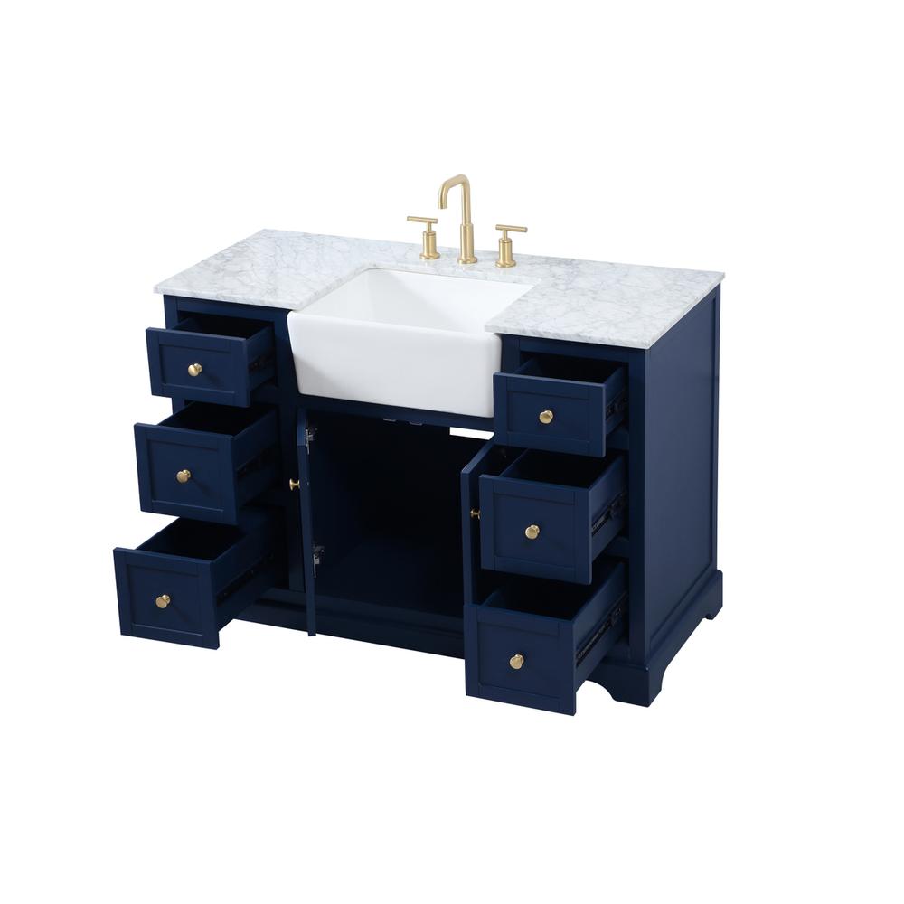 48 inch Single bathroom vanity in blue. Picture 9