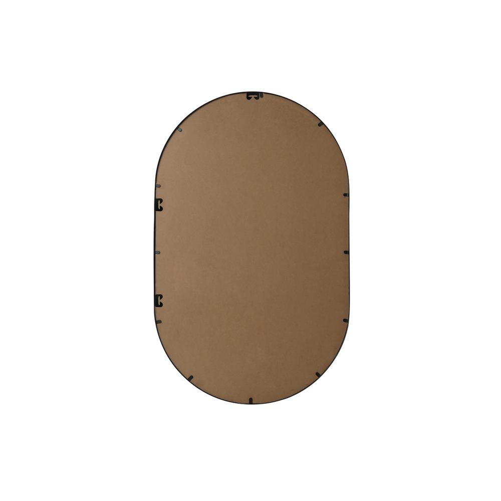 Metal Frame Oval Mirror 30x48 Inch in Black. Picture 10