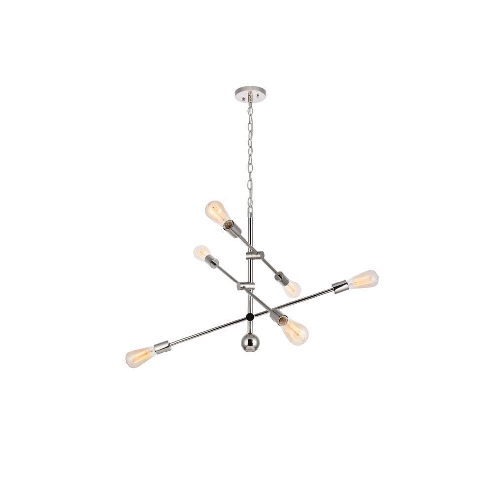 Axel 6 Lights polished Nickel Pendant. Picture 2