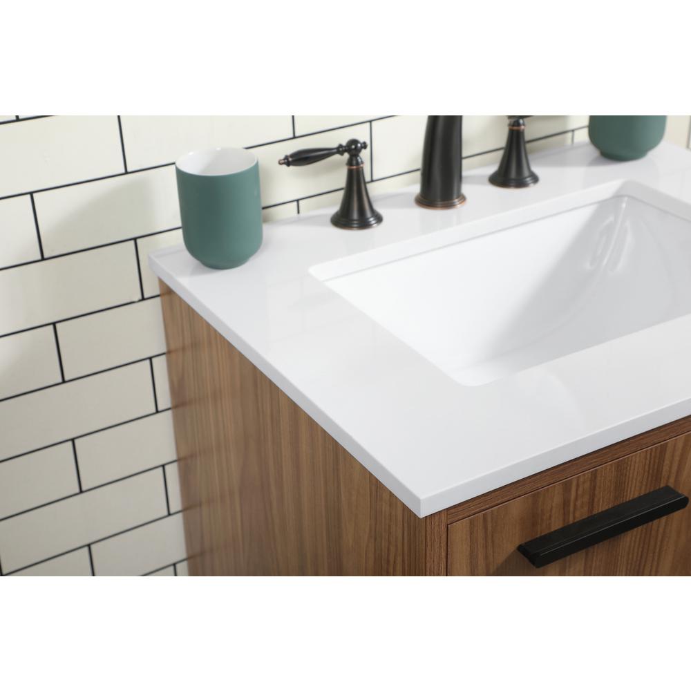 24 inch Single bathroom vanity in walnut brown. Picture 5