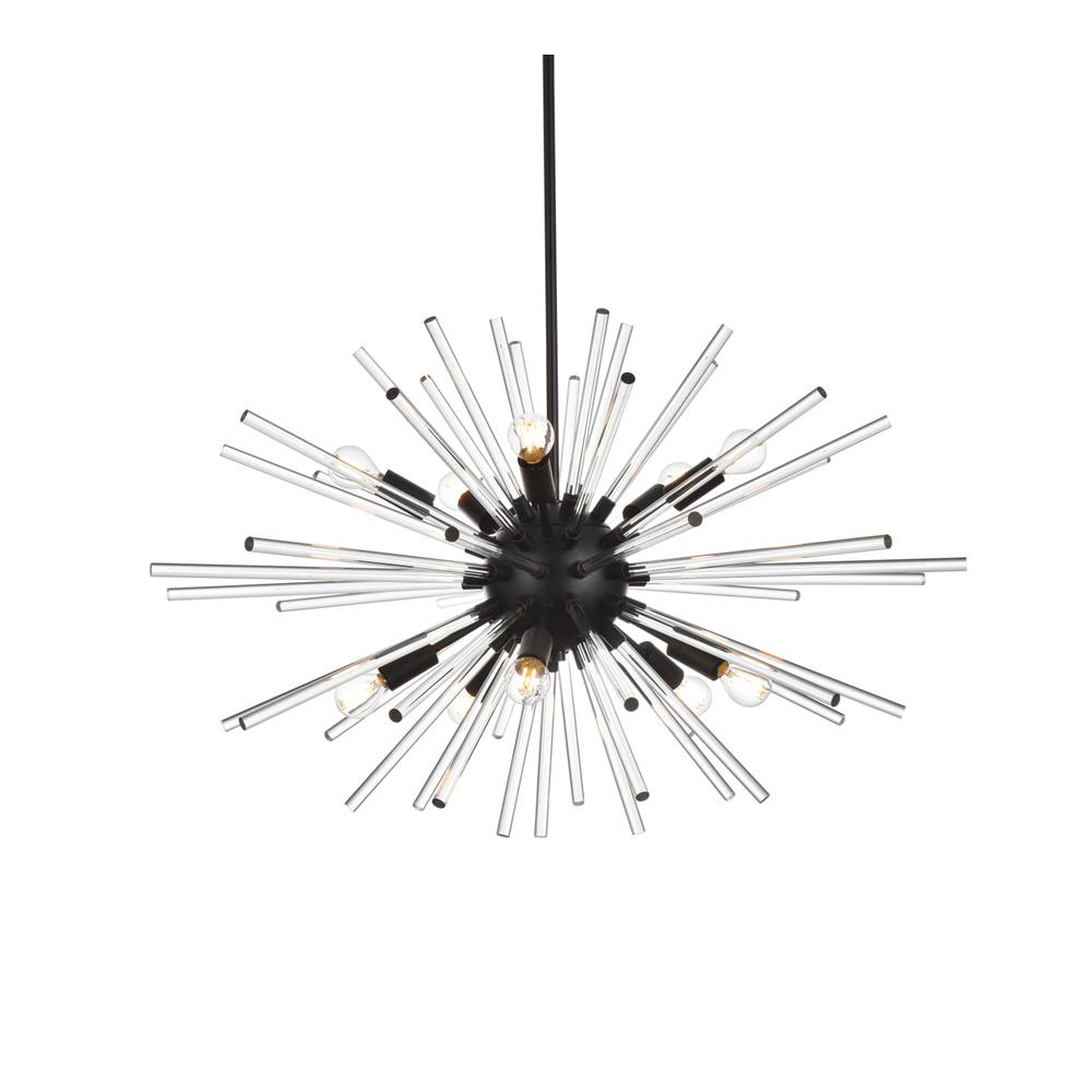 Sienna 36 inch crystal rod pendant in black. Picture 2