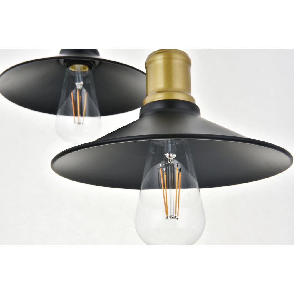 Etude 3 Light Brass And Black Pendant. Picture 11