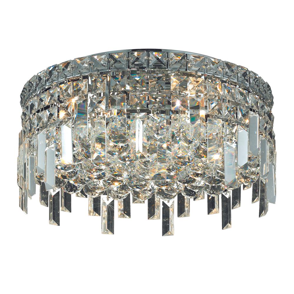 Maxime 5 light Chrome Flush Mount Clear Royal Cut Crystal. Picture 1